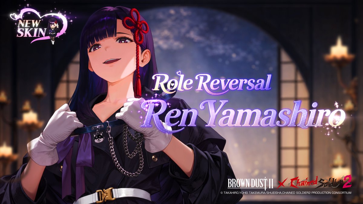💖 Special Skin - Role Reversal Ren Yamashiro Forget the daytime Supreme Commander. 🌙 “Consider my interest piqued.” 📅 Until the October 7, 2026 maintenance If you like this look, please follow and hit that Like 💖 button! #BrownDust2 #RenYamashiro