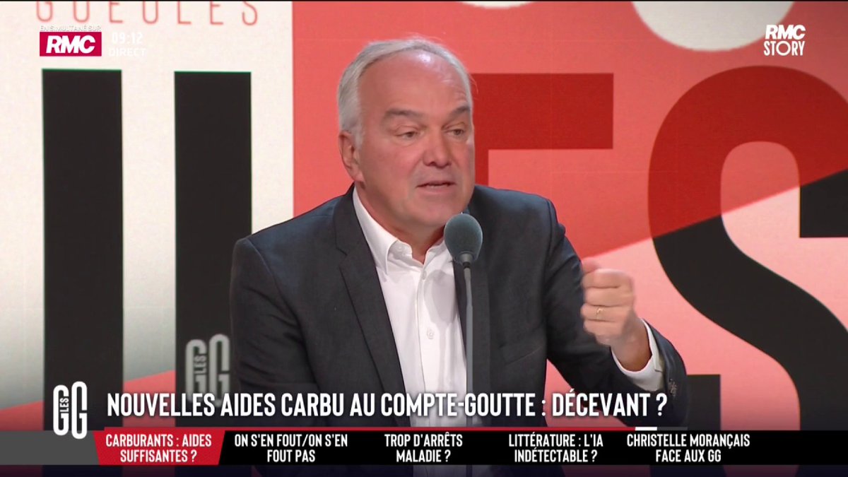 🗣️ Olivier Truchot : "Pourquoi l'essence est si chère ? Parce qu'on veut faire changer de comportement les automobilistes, qu'ils lâchent le carbone pour l'électricité. On paye 60 % de taxes pour nous faire changer de comportement." #GGRMC