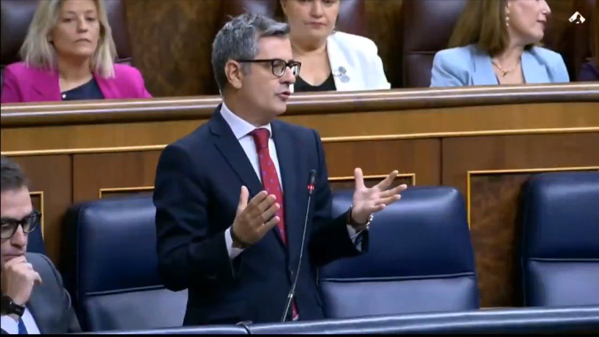 #EnDirecto | Bolaños a Vox: "Conviene que sepa la gente que ustedes están con los tecno-oligarcas y quienes pisotean el derecho internacional. Ustedes con los especuladores desalmados y nosotros con Maricarmen"