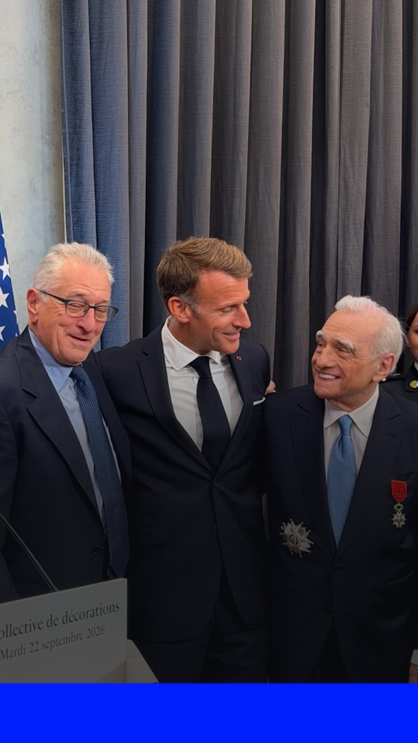 Légion d'Honneur: Emmanuel Macron décore Martin Scorsese et Robert de Niro à New York