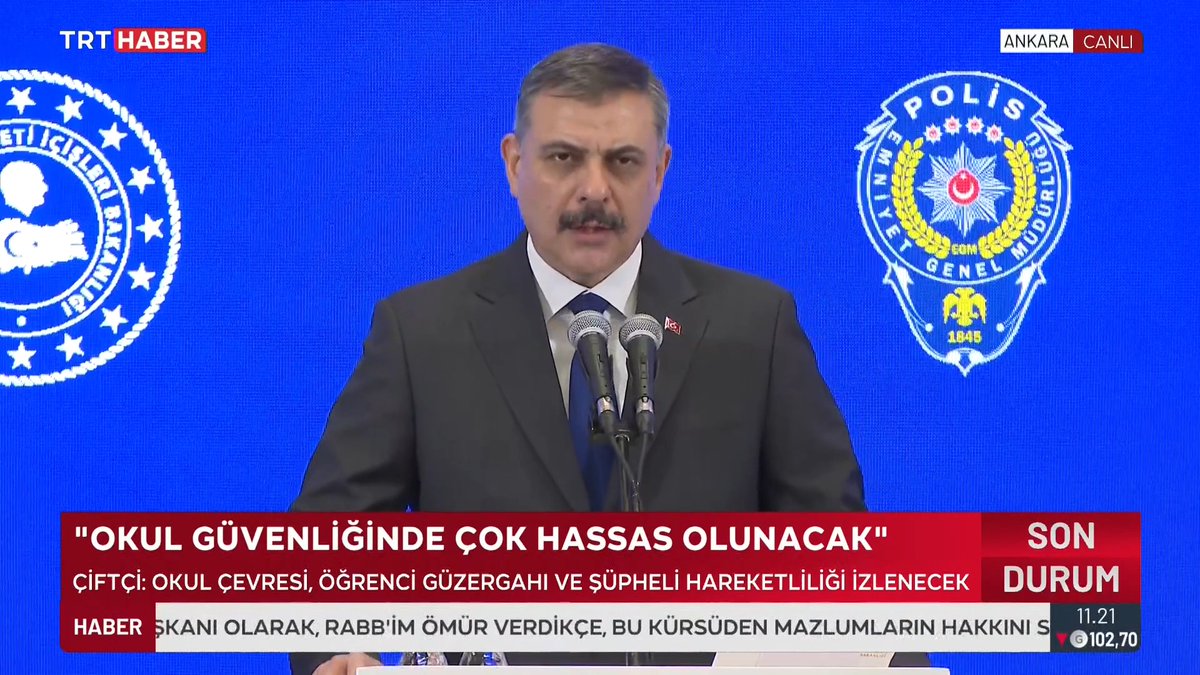 İçişleri Bakanı Mustafa Çiftçi, yeni atanan emniyet müdürlerine seslendi: 📌“Okul güvenliği konusunda hassas olacaksınız. Okul çevresini, geliş-gidiş güzergahlarını, parkları takip edeceksiniz.” 📌“Sosyal medya üzerinden yapılan tehditler ciddiyetle değerlendirecek.”