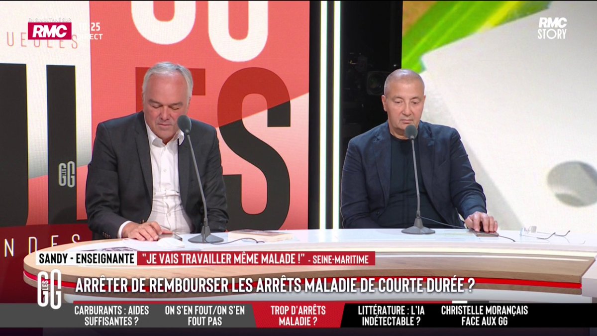 👩🏫 "Moi je vais travailler malade." 📞 Sandy, enseignante, au 3216 : "J'ai fait un malaise au travail il n'y a pas longtemps. Les profs, on va bosser jusqu'à 65/67 ans. Avec des élèves qui ne savent pas lire, pas écrire, en CE2 à cause des écrans. Donc quand on s'arrête, c'est qu'on ne peut plus." #GGRMC