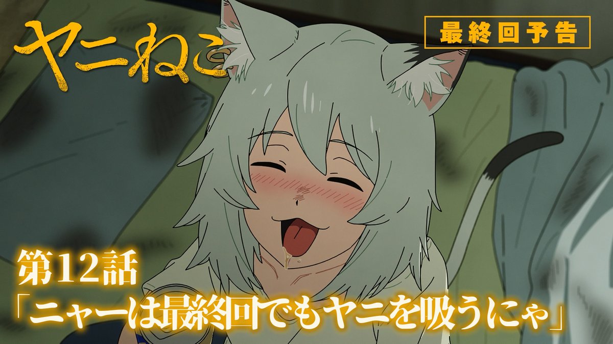 第12話 詳細公開!  ̄V ̄ ̄ ̄ ̄ ̄ ̄ ̄ 🚬 第12話「ニャーは最終回でもヤニを吸うにゃ」 ▼あらすじ、先行カット公開! 📺TVアニメ『#ヤニねこ』第12話 TOKYO MX、BS11:9/24(木)24:30〜 AT-X:10/10(土)24:30〜 Netflixほか各配信サイトにて順次配信開始!