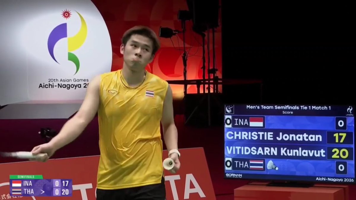 น้องวิวขอกรรมการเปลี่ยนลูก แต่กรรมการไม่ให้ เลยงอน เบะปากใส่ไปหนึ่งกรุบ 🤣 #แบดมินตันไทย #เอเชี่ยนเกมส์ #badminton #asiangames2026 #asiangames #วิวกุลวุฒิ