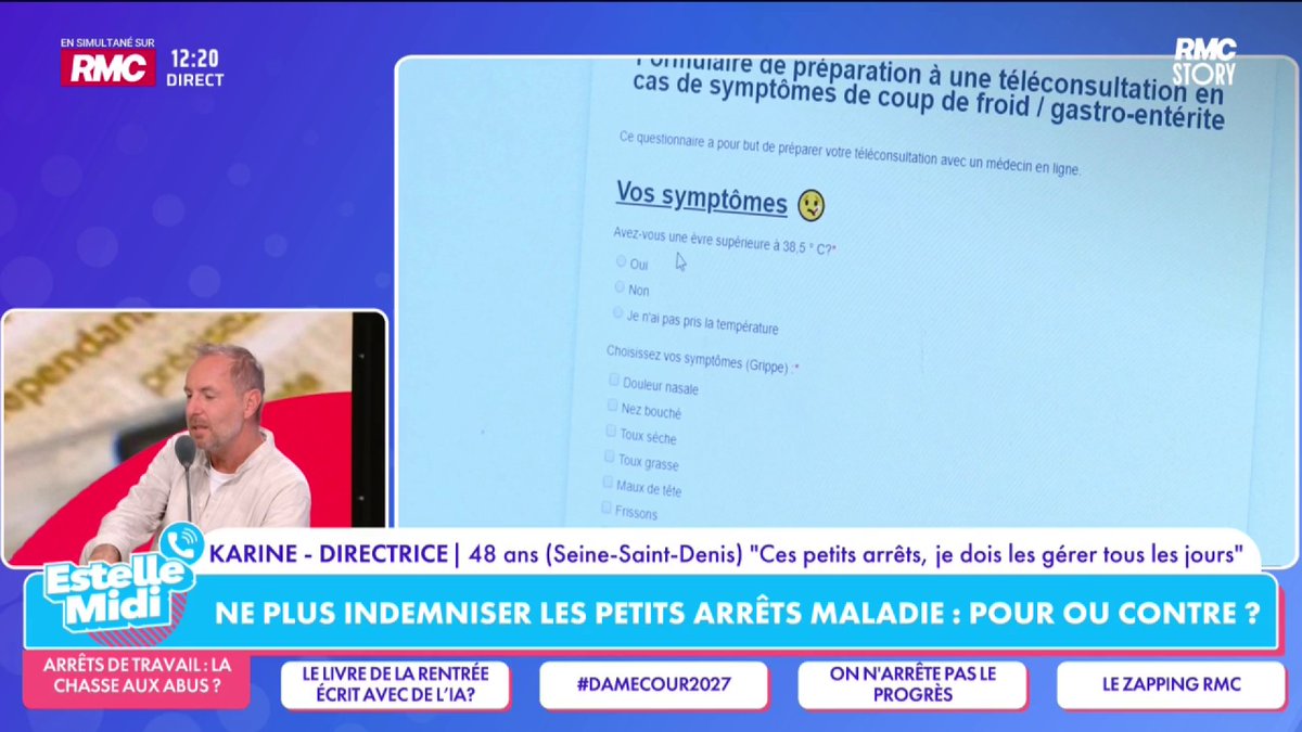 🩺 Arrêts maladie 📞 Karine : "C'est principalement les jeunes qui font ce type d'arrêt ! Quand ils souhaitent poser des vacances 2 jours avant et qu'on ne peut pas accepter, ils se mettent en arrêt ! On a une génération qui s'arrête du jour au lendemain, on ne sait pas pourquoi"
