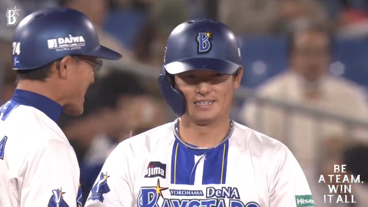 一死1.3塁のチャンスで #林琢真 選手の捉えた当たりは右中間を深々と破るタイムリースリーベース🌟💨 #エンカーナシオン 選手と #勝又温史 選手が生還し同点に追いつく✌️ 4回裏 DB 2 - 2 D #限界のその先へ #baystars