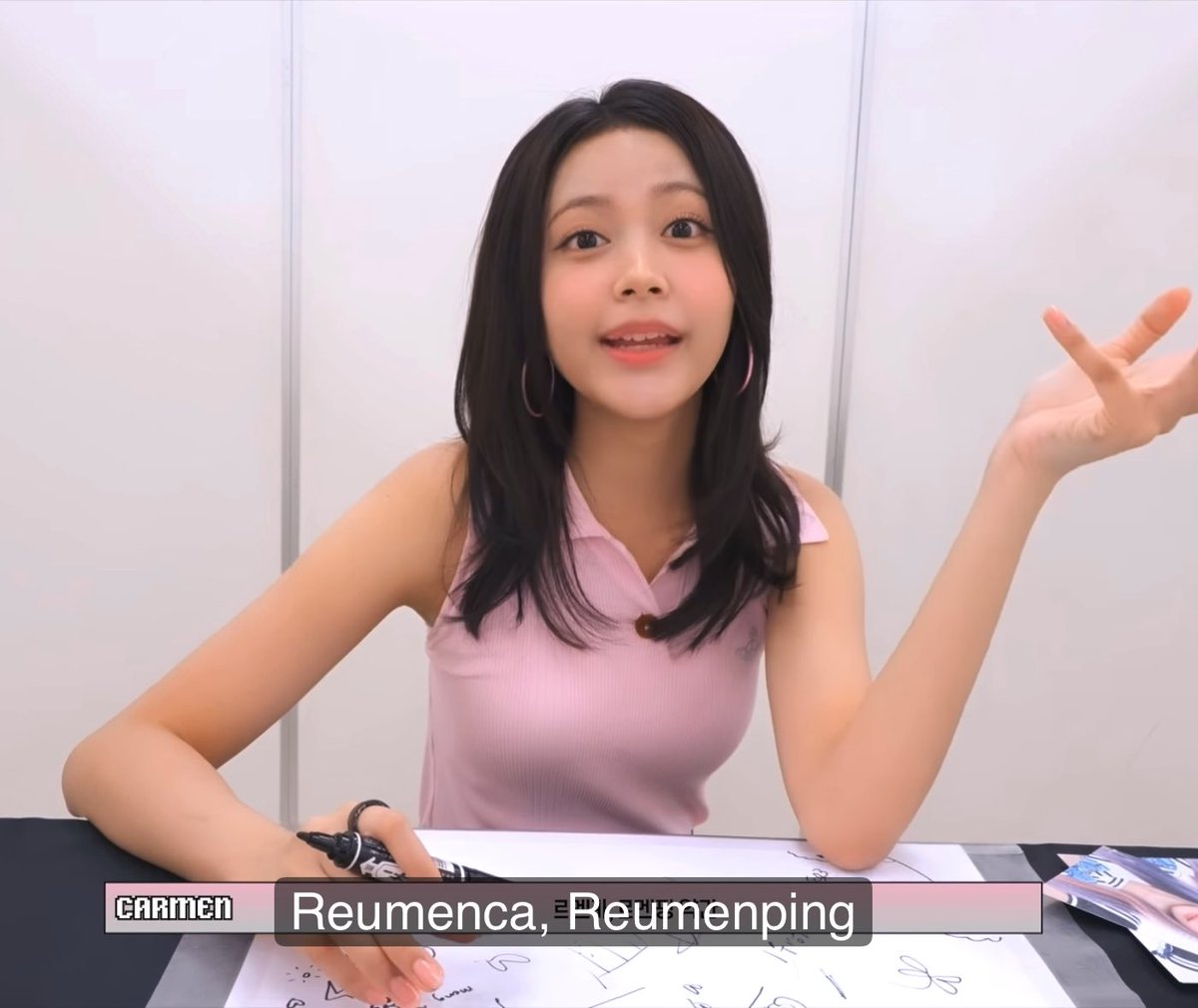 🌴 : Aku paling menyukai dipanggil Reumenping 🌴 : Carmen terlalu standar kalau dipanggil 🌴 : Reumen, Reumenca, Reumeping terasa ada kasih sayang OOOO TERNYATA JIWOO PANGGIL REUMENCA ITU KASIH SAYANG OO