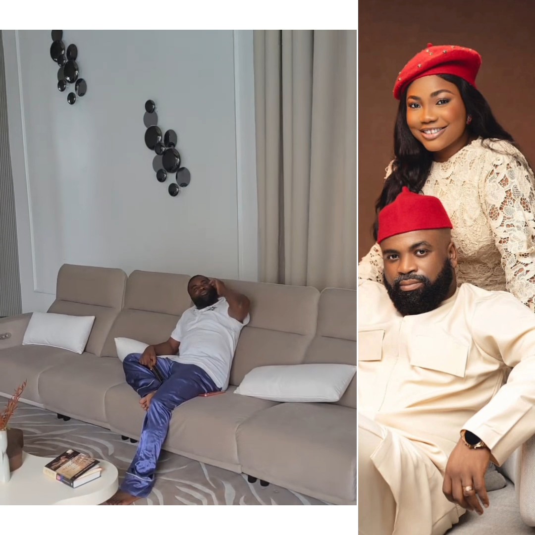 Vintage interior showcases the newly acquired home of Gospel singer Mercy Chinwo and her husband.