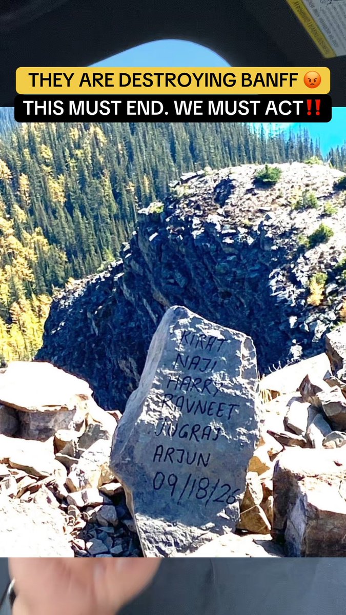 A group has desecrated Banff National Park by vandalizing it WITH THEIR OWN NAMES! Enough is enough. Banff is a national treasure where visitors from around the world come to see its beauty. I am calling on BC Parks to launch a full investigation into this!
