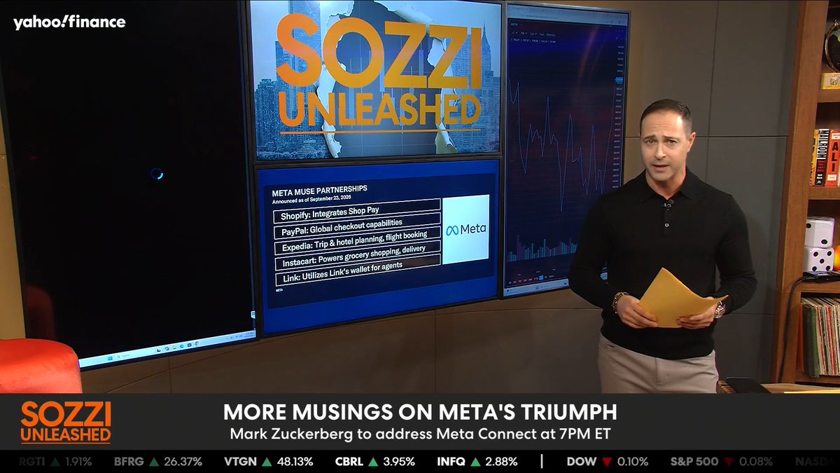 $META is up 20% in the past two weeks alone, and today's Meta Connect keynote from Mark Zuckerberg could determine whether that rally keeps going, Brian Sozzi says.s The market is pricing in big expectations for Muse. 👀