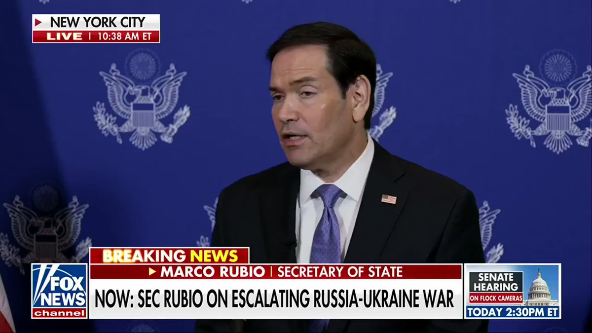 "That war is not going to end on the battlefield." Secretary of State Marco Rubio says the Russia-Ukraine war will ultimately end through negotiations, arguing that reaching an agreement sooner would mean fewer lives are lost and less destruction on both sides. "The sooner we can reach that agreement, the less things will be destroyed and the less people are going to die on both sides."