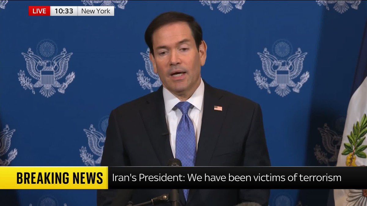 'Iran is a malign force in the region' US Secretary of State Marco Rubio speaks in a press conference in New York about the war in Iran.