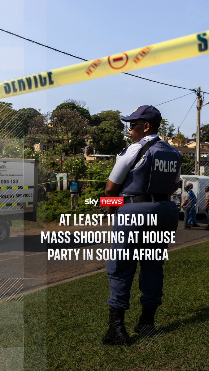 At least 11 people have been killed in a mass shooting at a house party in South Africa, with one woman believed to be pregnant, police said in a statement. Three other people were wounded. 🔗Read the full story: