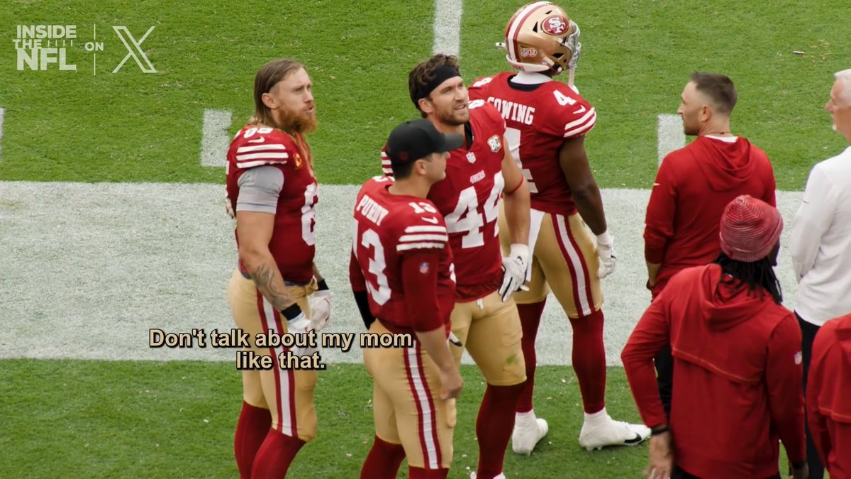 .Brock Purdy, George Kittle and Kyle Juszczyk always showing love to their wives 😂 Inside the NFL Week 2 Mic'd Up on X
