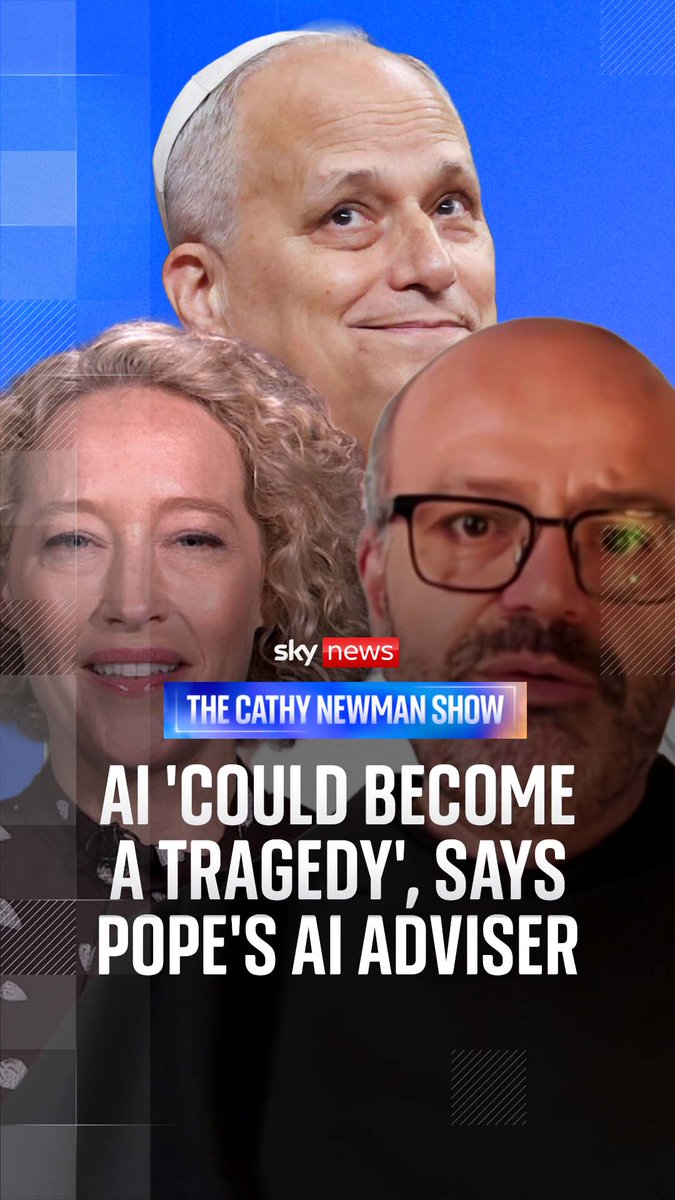AI must be transformed from "what could be a weapon into a tool for the good of humanity", says Pope Leo's adviser on artificial intelligence. Watch the full interview with Sky's @CathyNewman on The Cathy Newman Show at 7pm on Sky News ➡️