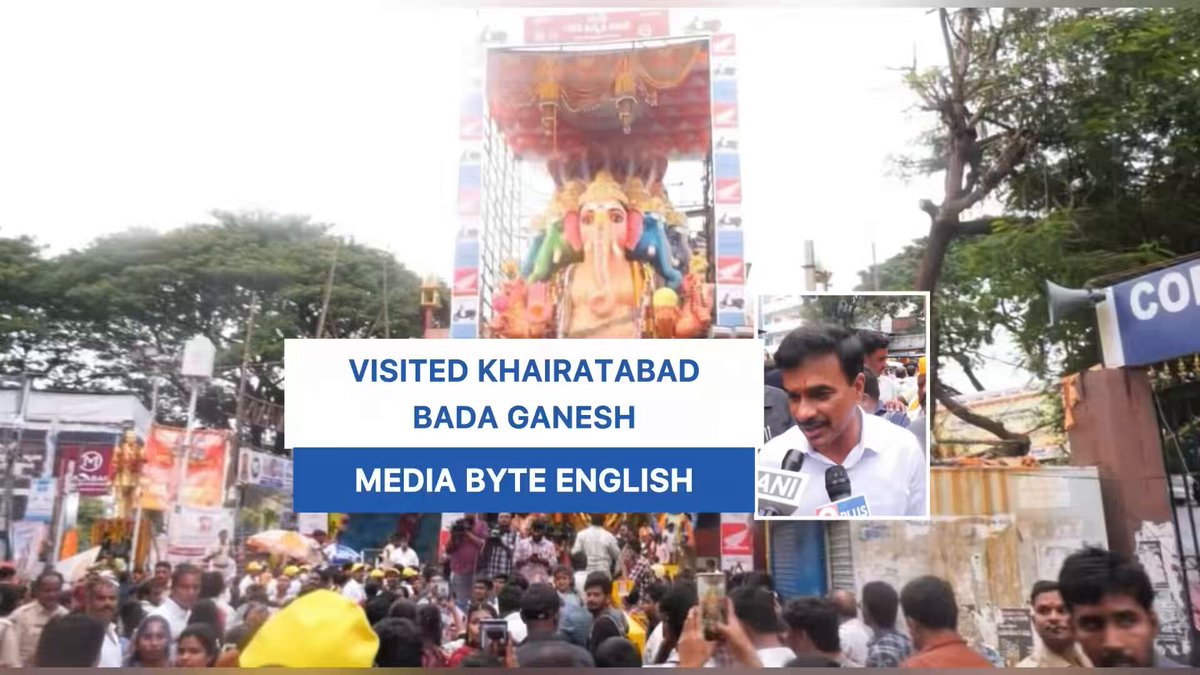 Telangana DGP Mr. C. V. Anand, IPS, today visited Khairatabad Bada Ganesh and sought the blessings of Lord Ganesha for the peace and prosperity of the people of Telangana. The DGP said that he has had a 13-year association with the Khairatabad Ganesh celebrations, beginning with his tenure as DCP, Central Zone, and has been overseeing the procession and immersion arrangements over the years. The immersion of Bada Ganesh is expected to be completed by the afternoon of September 25. He stated that around one lakh Ganesh idols are expected to be immersed across Hyderabad City and the other Commissionerates in the CURE area, with nearly 20,000 police personnel deployed for security and traffic management. Special teams have also been deployed with a focus on the safety and security of women. Across Telangana, Ganesh festivities have entered the final phase, with immersions taking place at various water bodies. Cranes have been arranged at all major immersion points and baby ponds, while traffic, security and other arrangements have been put in place. Telangana Police, along with all concerned government departments, has been working round the clock for the past 10 days and is fully geared up for the final immersion on September 25. The DGP appreciated the Utsav Samithis and the public for voluntarily coming forward to avoid DJs and firecrackers. He noted that excessive DJ sound can pose serious health risks and cause discomfort, particularly to devotees, children and senior citizens participating in the processions. He appealed to everyone to travel safely while proceeding for the immersions and extend full cooperation to the Police and other departments. He emphasised that Ganesh immersion is one of the largest events involving the entire government machinery, and that the collective effort is aimed at ensuring that the celebrations and immersions are conducted peacefully, safely and smoothly. The DGP urged the public to follow the advisories issued by the Traffic Police and plan their travel accordingly. In case of any emergency, the public may dial 112.