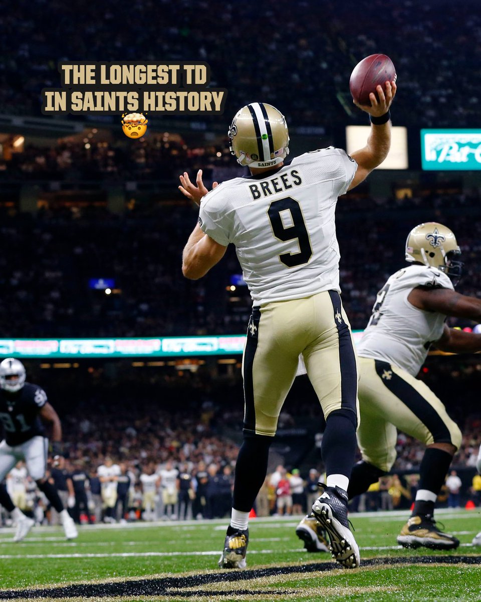 The longest TD in Saints history was this 98-yd connection vs. the Raiders 🔥 📺 #LVvsNO on CBS