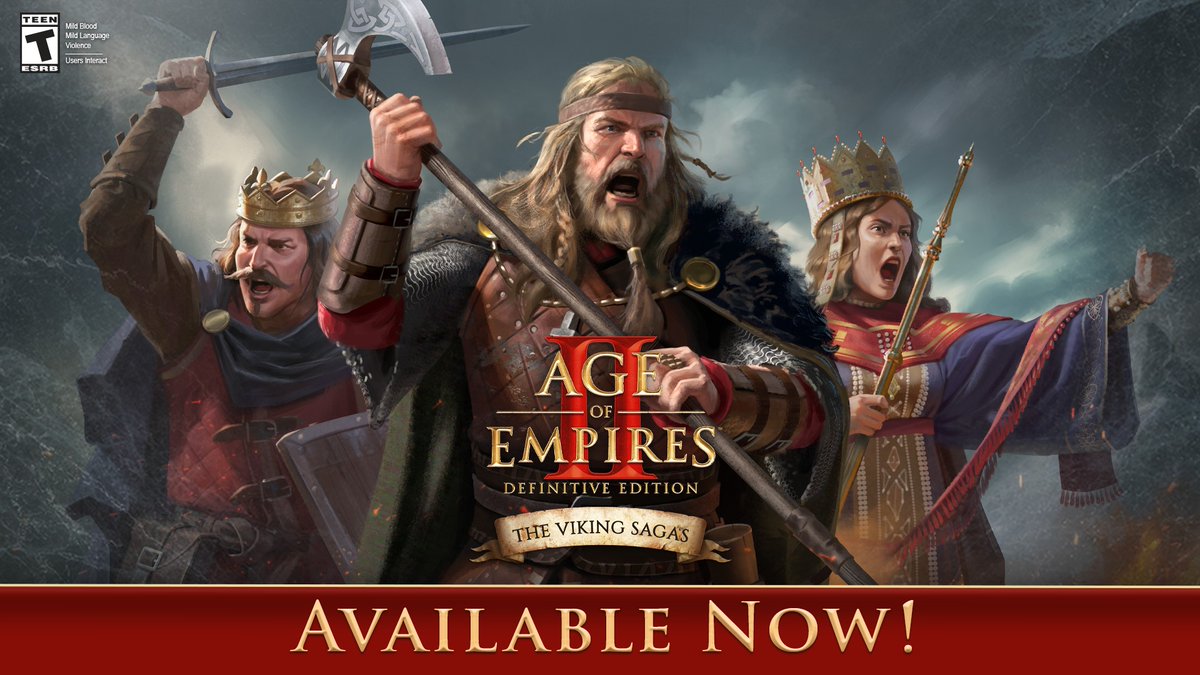 New lands and plunder await in The Viking Sagas DLC for #AoEII: Definitive Edition! ⚔️ Seek adventure with three brand-new formidable civilizations, relive the legend of Harald Hardrada in a sweeping, epic campaign with 15 scenarios, and much more! Buy Now: