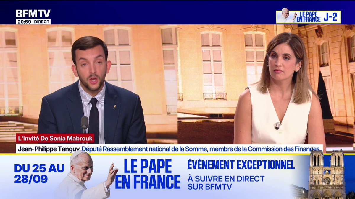 💬 "À aucun moment, je n'ai pensé à mal" ➡️ Jean-Philippe Tanguy, député du Rassemblement national, s'explique après la polémique autour de sa déclaration sur "le travail rend libre"