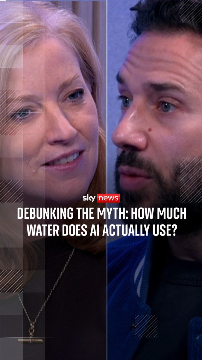 How much water does AI actually use? 💧 Sky's technology correspondent Rowland Manthorpe explains to lead UK presenter Sarah-Jane Mee. Live Q&amp;A: