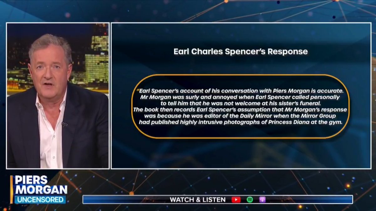 'Earl Spencer will make a lot of money from this book - and that's why I'm demanding a payment to the King's Trust charity.' Piers Morgan on why he is is continuing to pursue legal action against Earl Spencer. Watch more 👇 📺 Piers Morgan