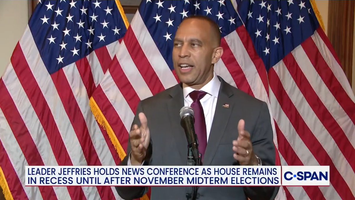 House Minority Leader Hakeem Jeffries (D-NY) on upcoming midterms: "For 10 years, Republicans have been more afraid of Donald Trump, their boss, than they have been of the American people...all of the sudden, they're waking up."