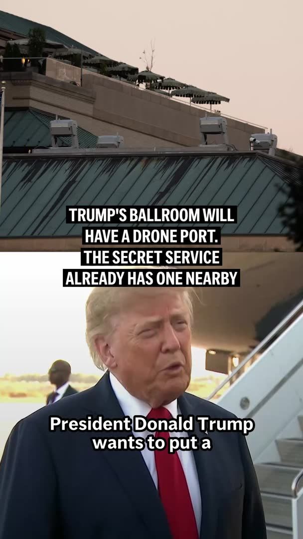 President Donald Trump says his new White House ballroom will include a rooftop drone port to defend the complex. Exactly what it will look like remains unclear, but several hundred feet away, the Secret Service is operating a new drone port that offers a possible glimpse.