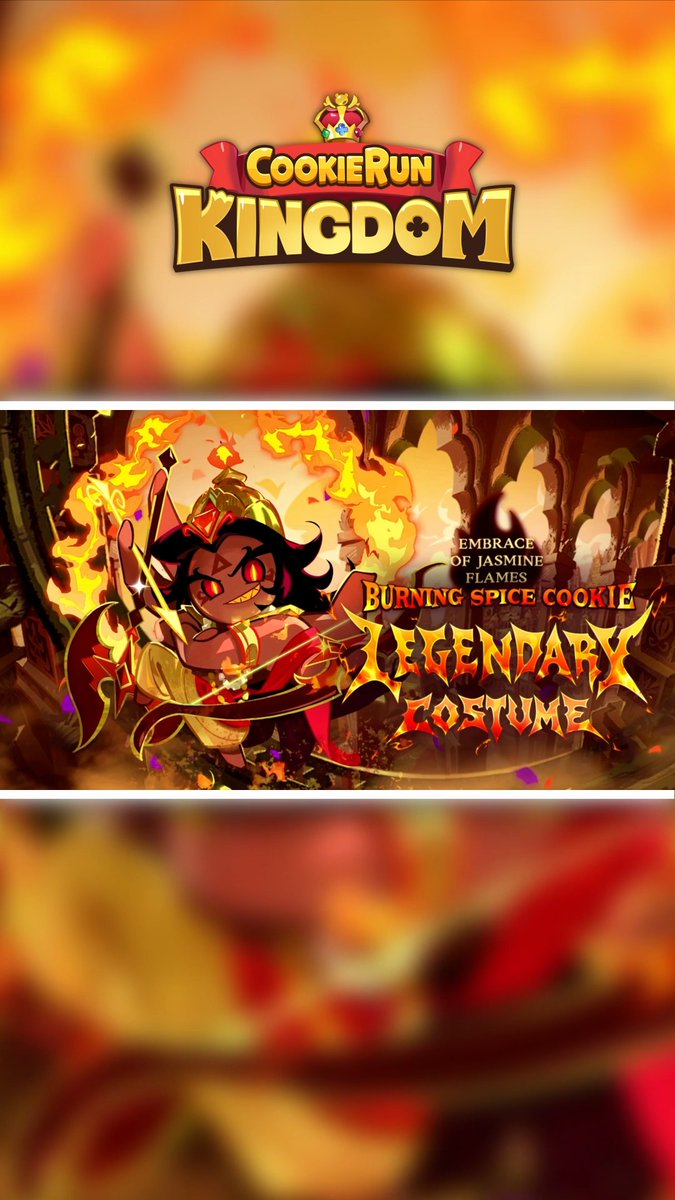 "This world's Abundance and Destruction is all within my grasp!" The Spice of Change has watched countless civilizations rise, only to then fall into ashes. But his desire for the eternal within the cycle of mortality soon sparks the flames of destruction... 🔥 All things may have fallen, but the warm memories and their tales still remain, bringing the Spice of Change into a new future instead of being trapped in a frozen past. Check out the Embrace of Jasmine Flames 💥 Legendary Costume in #CookieRunKingdom! #CookieRun #BurningSpiceCookie
