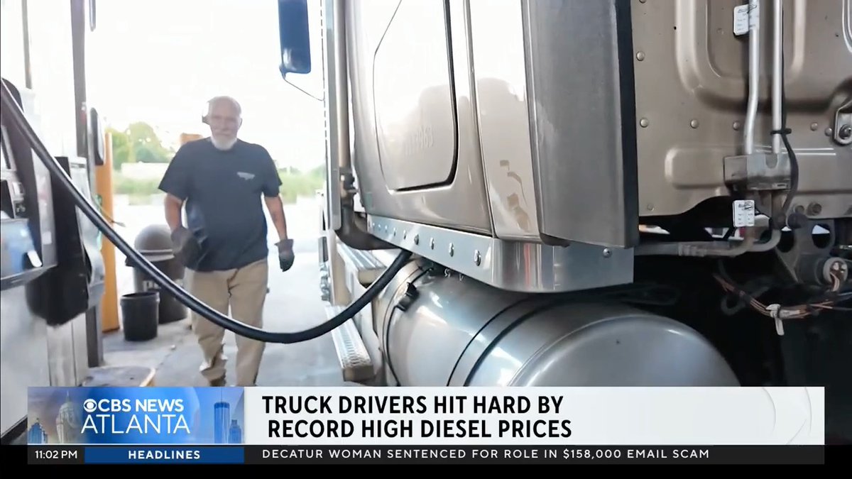 Georgia truck driver on skyrocketing diesel prices: "Once the fuel prices come out, there's very little money left. It's getting to the point where it's not worth it"