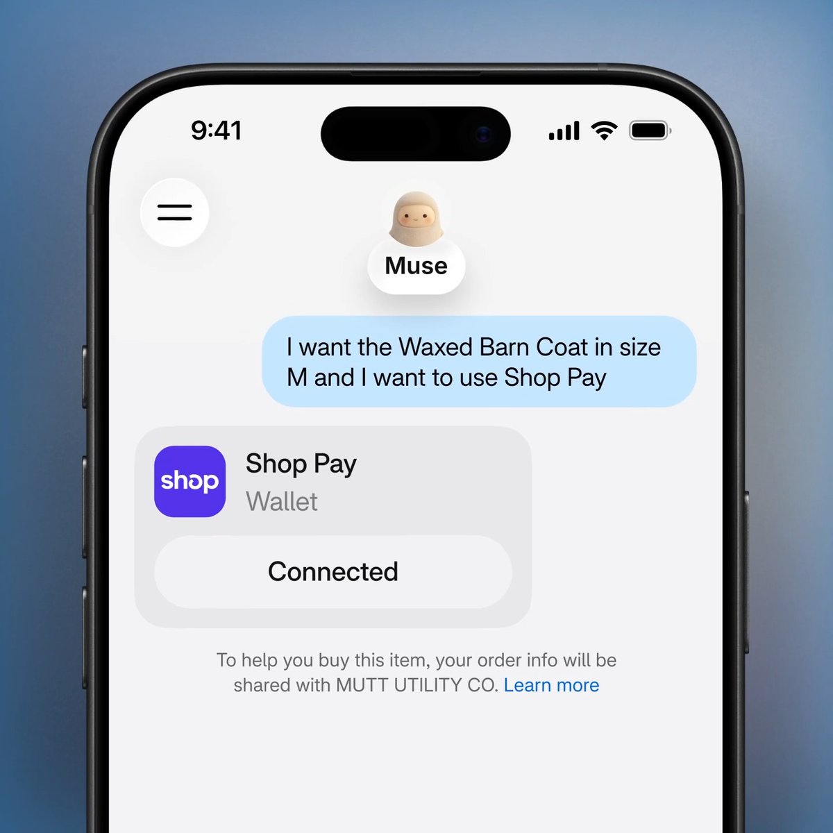 Agentic checkout with Shop Pay ✅ Shop Pay is now available as a wallet in Muse