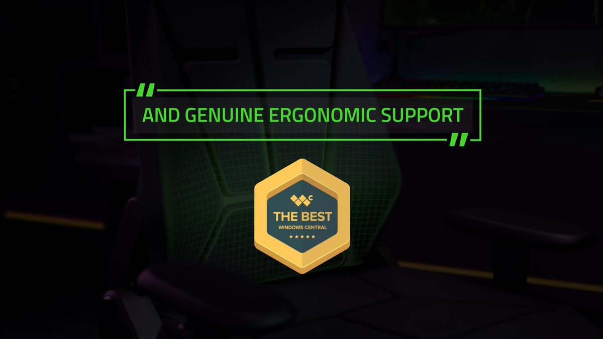 The Razer Soma Chroma pushes the boundaries of what a gaming chair can be, pairing Razer Chroma RGB with a premium build and ergonomic support built for longer, immersive gaming sessions. This is why Windows Central recognized it with its “The Best” award. Read more: