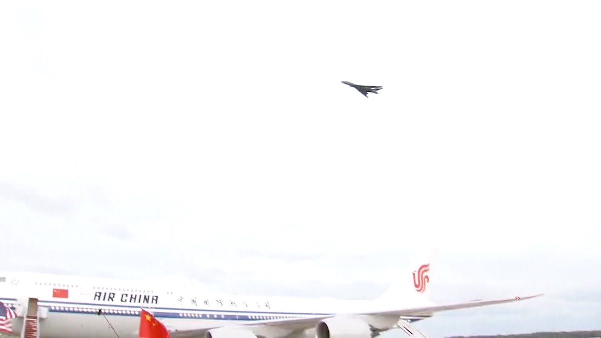 Military jets conduct flyover to welcome Chinese President #XiJinping in US #ChinaUS