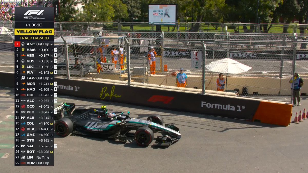 Antonelli was on an out lap when pulled over Sound on to listen to his radio 🔊 #F1 #AzerbaijanGP