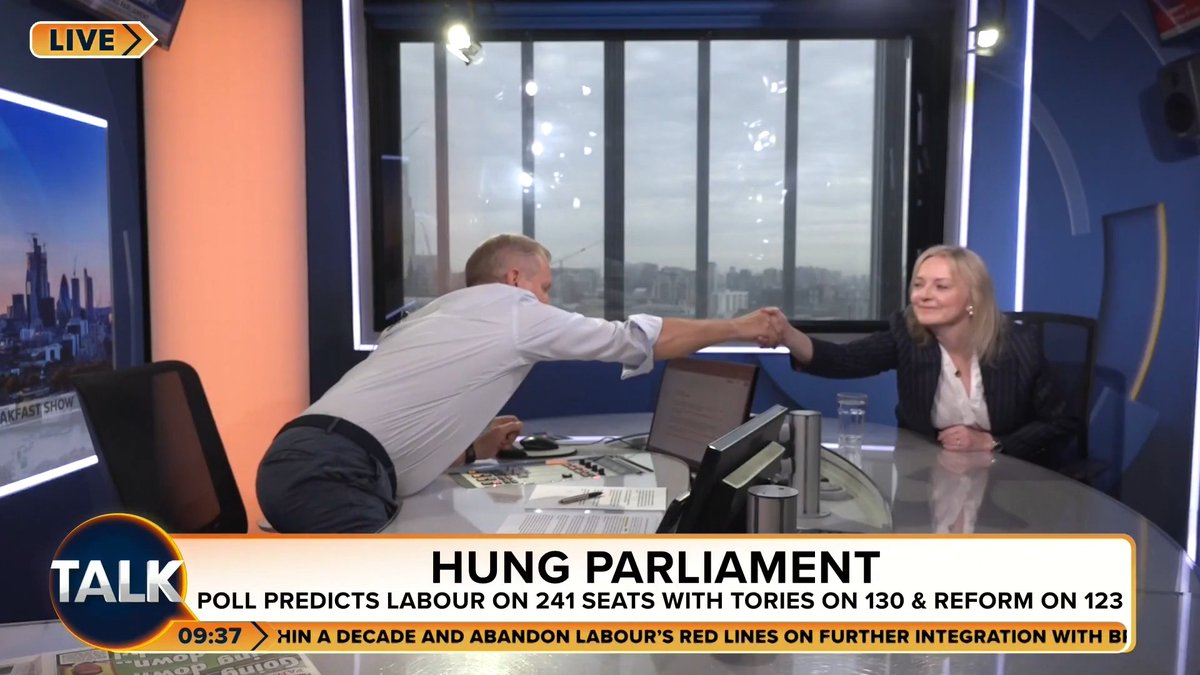 🚨Liz Truss &amp; Jeremy Kyle bet on whether Burnham will call a snap election. "Why would he roll the dice on five years when he's got three left?" But, Liz Truss backs Burnham allowing booze in the football stands for the first time since 1985. Liz Truss | Jeremy Kyle