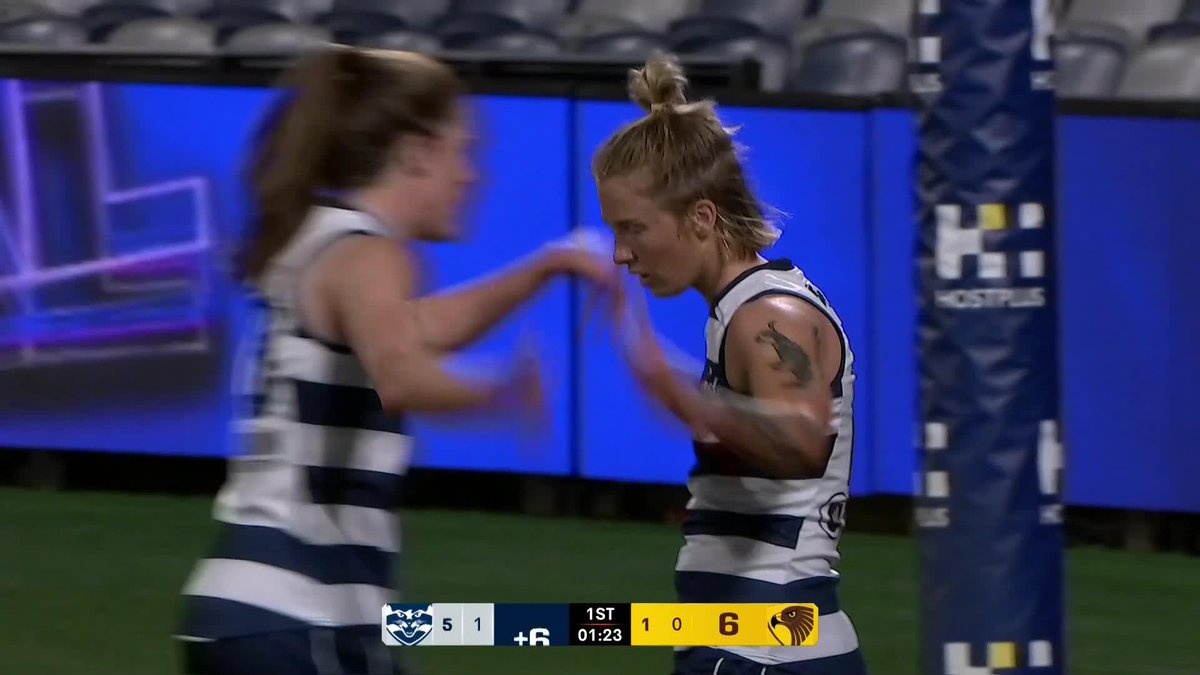 End-to-end Cats 💨 Geelong FLEW down GMHBA Stadium. Coles Supermarkets | #AFLWCatsHawks
