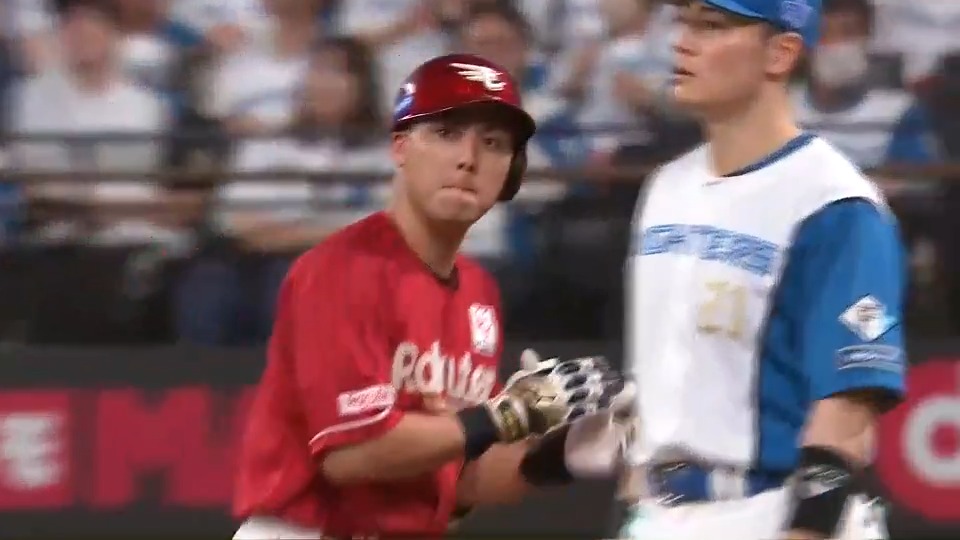 【9回表:F 0-6 E 】 #村林一輝 選手、2打席連続のタイムリーヒット! さらにリードを広げます🔥 #RakutenEagles #強鷲革新