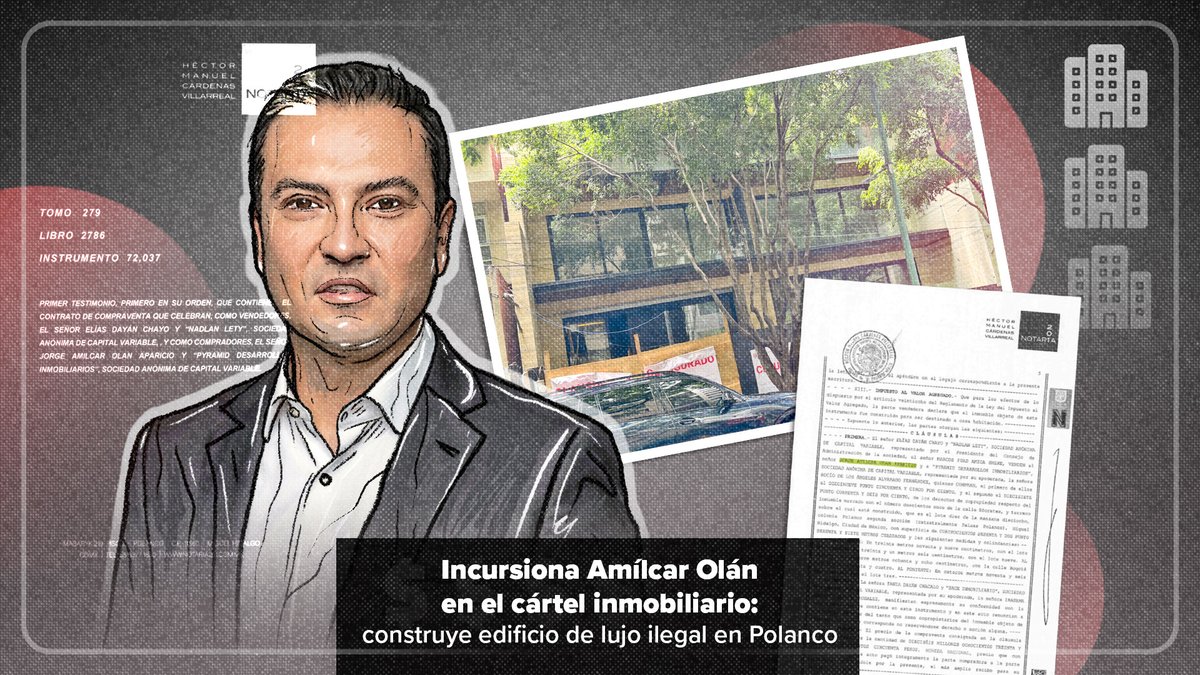 🔴 #ExclusivaMCCI Mientras recibía contratos millonarios en el gobierno de AMLO, Amílcar Olán, amigo de Andy y Gonzalo López Beltrán, incursionó como desarrollador de un edificio de departamentos de lujo en Polanco que fue clausurado por construir ilegalmente un quinto piso. 🧵