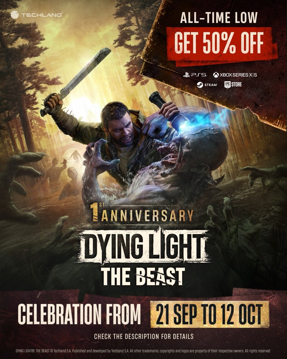 Can you believe it’s already been a year of The Beast? 🎬 Let’s look back at everything we’ve survived together, jump into anniversary in‑game events, and grab The Beast at 50% off – visit Castor Woods now! Final call for incredible savings!