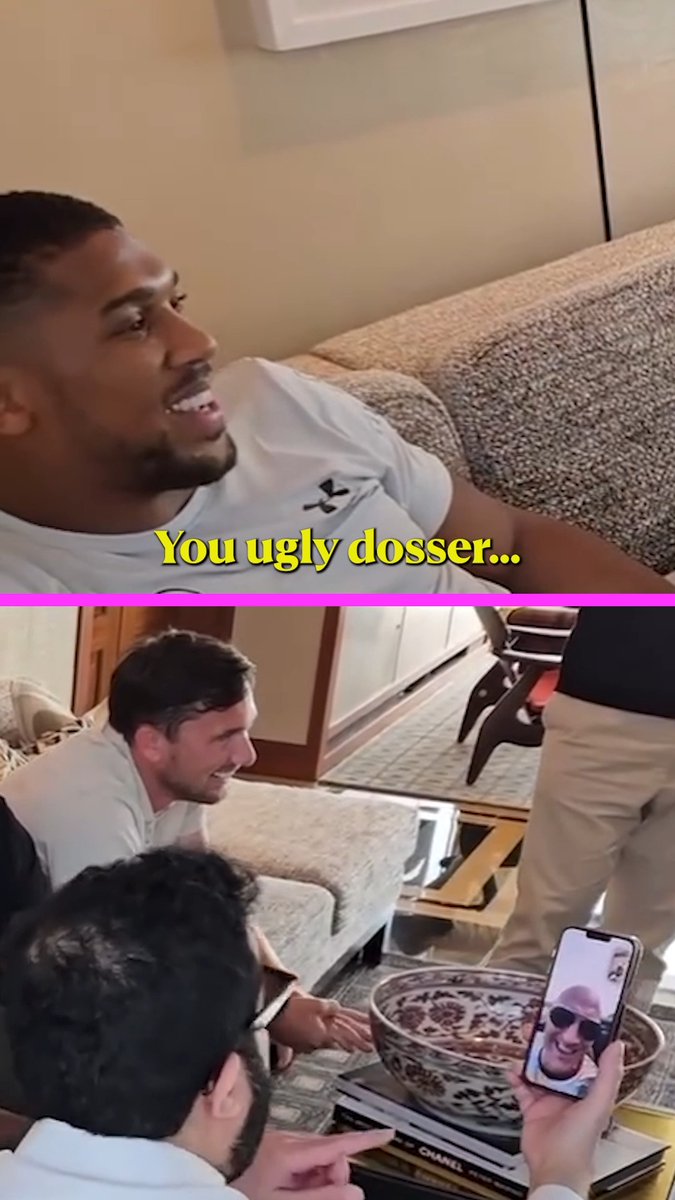 When Tyson Fury and Anthony Joshua caught up on FaceTime with Turki Alalshikh 🤣 📱 🗣️