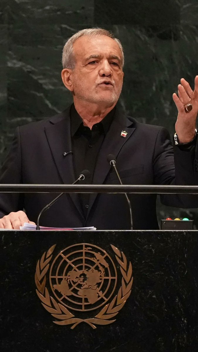 Iranian President Masoud Pezeshkian delivered a defiant speech at the United Nations on Wednesday as his government downplayed talks with the United States.