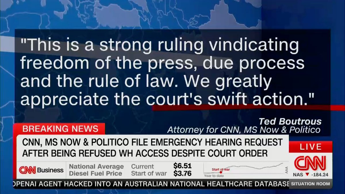 CNN: "Right now the Chinese communist state media are allowed on the White House grounds, but we are not. I think that says it all." TRUMP IS THE COMMUNIST.