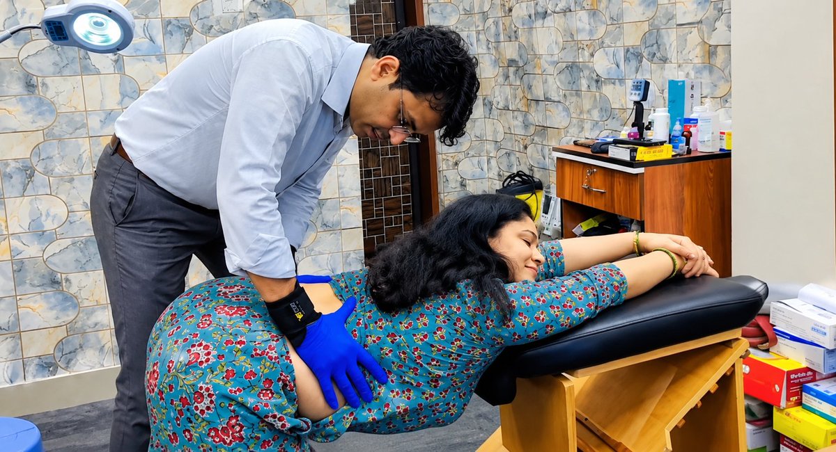 डाक्टर साहब थोड़ा आराम से इलाज करो इतना मीठा दर्द हो रहा है कि आंटी जी को हसी आ रही 😒