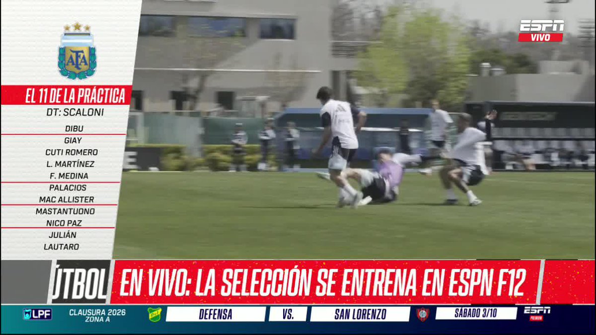 ¿MASTANTUONO TITULAR? Atención al 11 de la Selección Argentina en el entrenamiento de hoy. ¿Qué te parece? 📺 Mirá #ESPNF12 por ESPN en el Plan Premium de Disney+ Latinoamérica