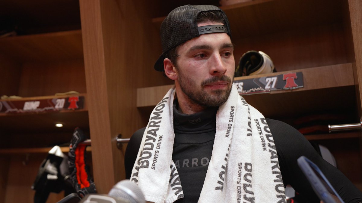 Head coach Rick Tocchet and forward Noah Cates met with the media from Flyers Training Center ahead of Thursday night's preseason matchup with Boston.