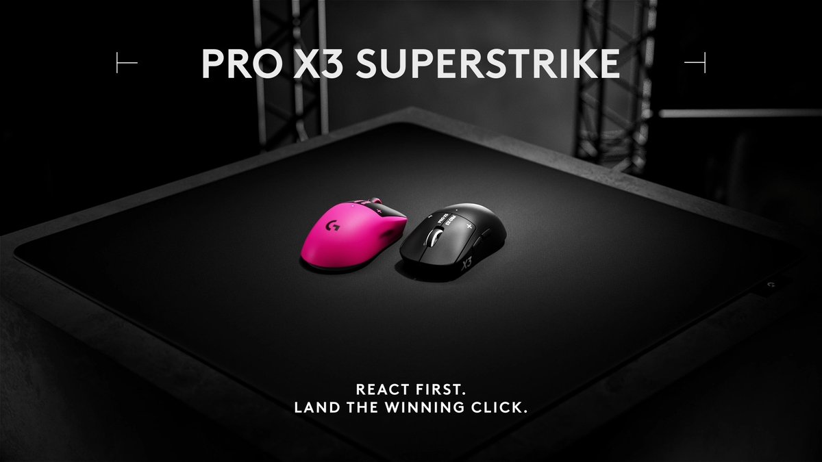 The Iconic Mouse leveled up. Introducing the PRO X3 SUPERSTRIKE. ▪️ 59g. ▪️ Refined balance. ▪️ Battery now up to 135 hrs. ▪️ Improved HERO 2 sensor. Click now: