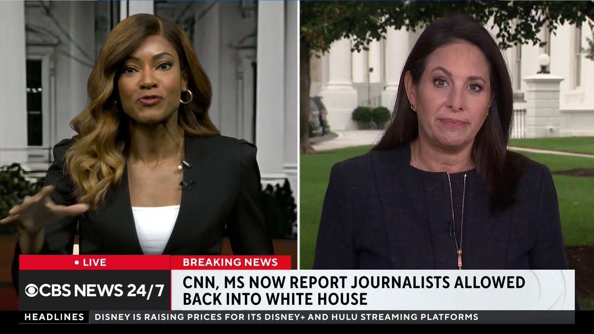 BREAKING: Reporters whose White House access was revoked after President Trump barred CNN, MS NOW and Politico from the grounds were allowed to enter the complex again Thursday, hours after a federal judge ordered senior Trump administration officials to restore their press credentials. Nancy Cordes reports the latest on the media ban.