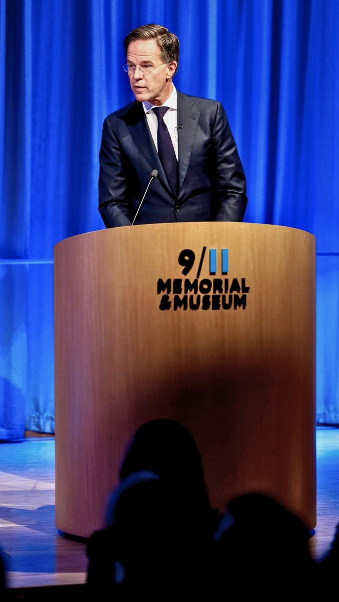 ❝On 9/11, America was not alone. Your Allies in NATO stood with you. For the first and only time in NATO's history, we invoked Article 5 of our founding treaty. The solemn promise to defend one another.❞ — Mark Rutte speaks at a commemorative event hosted by 9/11 Memorial & Museum