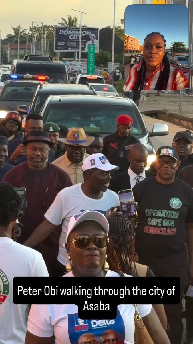NDC presidential candidate, Mr Peter Obi, heads to the NDC Delta State Campaign Office for its commissioning.