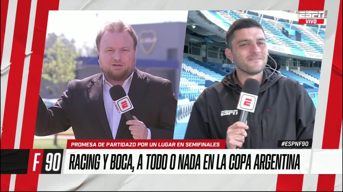 PROMESA DE PARTIDAZO Racing vs. Boca, a todo o nada en la Copa Argentina. ¿Quién se meterá en la próxima ronda? 📺 Mirá #ESPNF90 por ESPN en el Plan Premium de Disney+ Latinoamérica