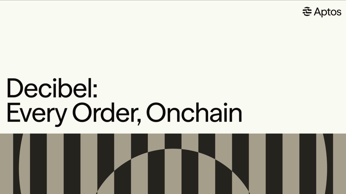 A fully onchain trading engine asks a lot of the chain underneath it. Order book, matching engine, and settlement for Decibel all run onchain in Move on Aptos, with perps and spot markets in one place. Aptos Labs' avery.apt 🇺🇸 with DevNTell